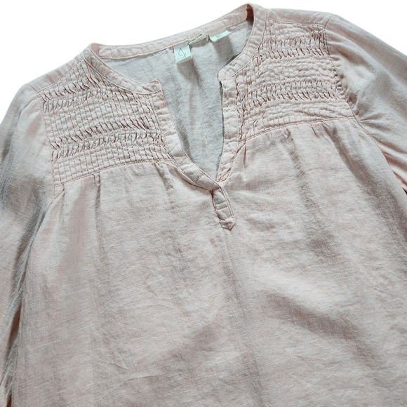 Joie peasant blouse linen light pink size L - Picture 2 of 7